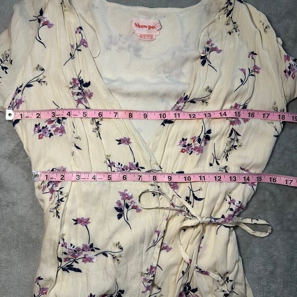 Showpo Midi Wrap Dress Women Size 6 Floral V-Neck Cottagecore Boho Summer Flowy - Picture 11 of 15